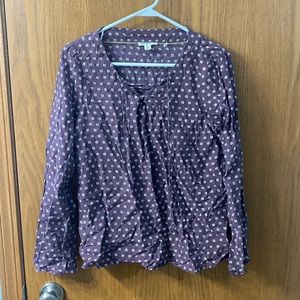 “5/$20” Toad & Co 3/4 length sleeve tie neck blouse size medium
